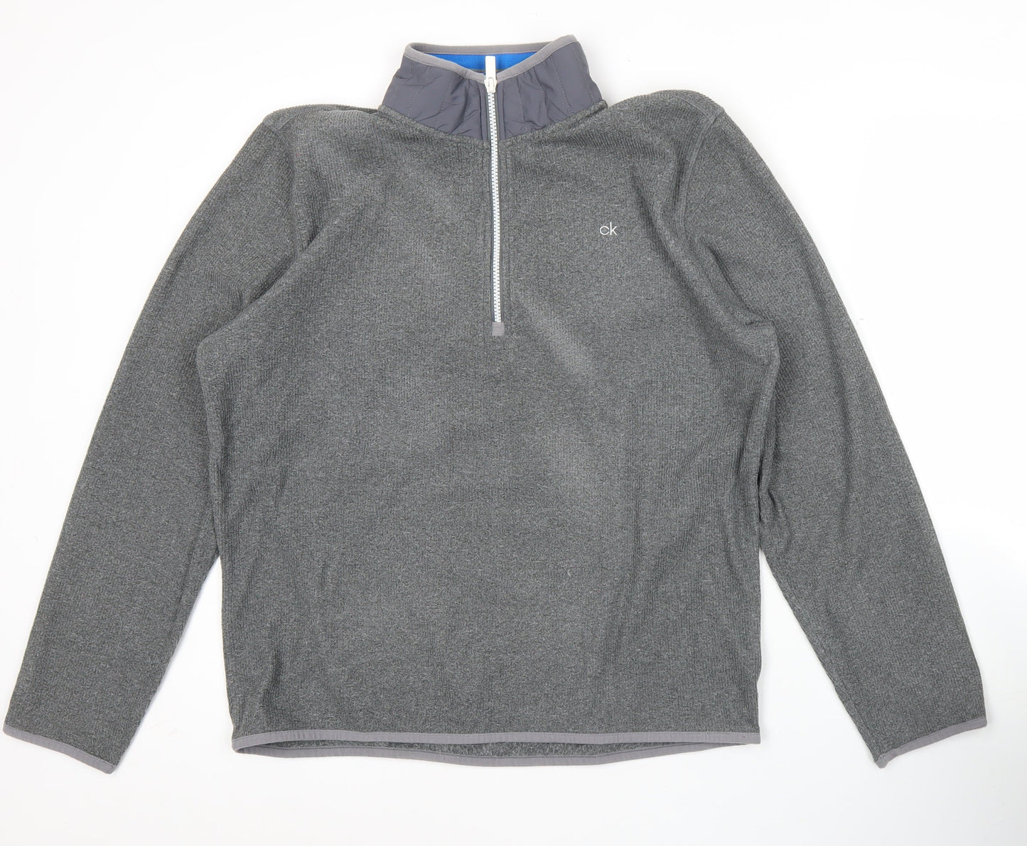 Calvin Klein Mens Grey Half Zip Sweatshirt Golf Pullover Size M