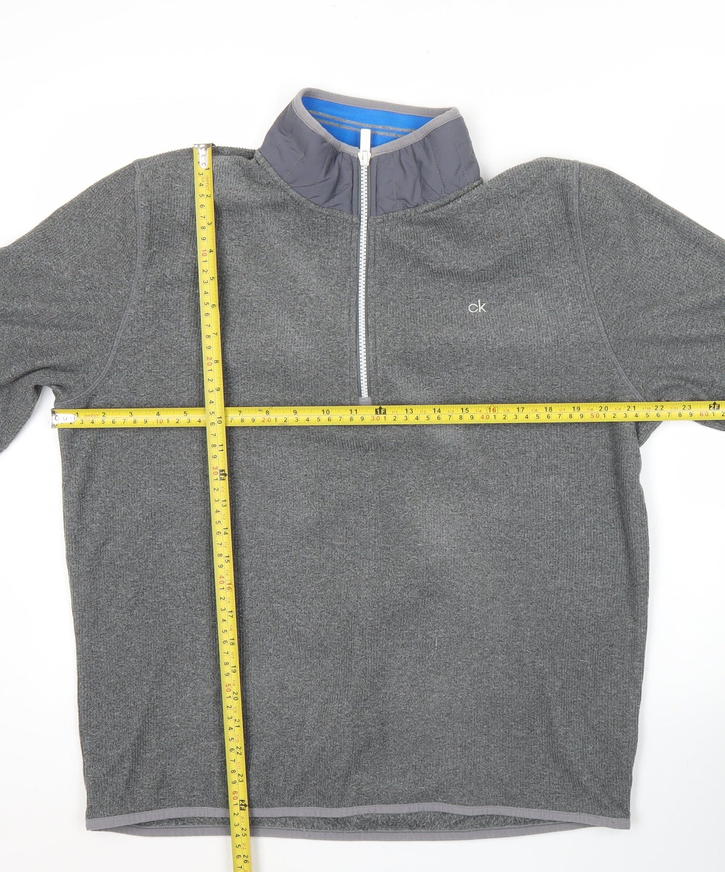 Calvin Klein Mens Grey Half Zip Sweatshirt Golf Pullover Size M