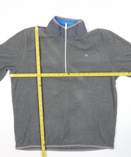 Calvin Klein Mens Grey Half Zip Sweatshirt Golf Pullover Size M