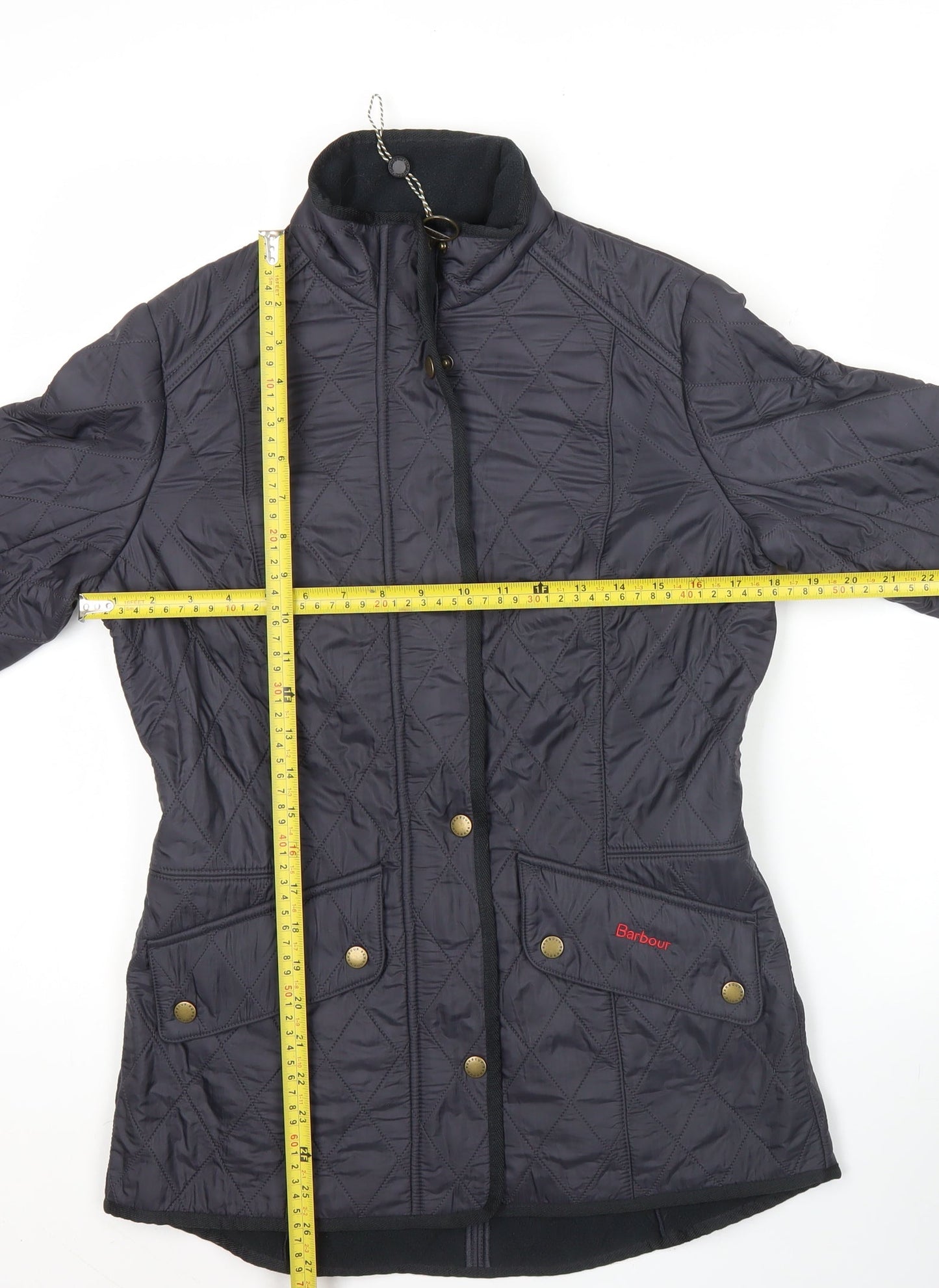 Barbour Womens Black Quilted Mid-Length Jacket Size 10