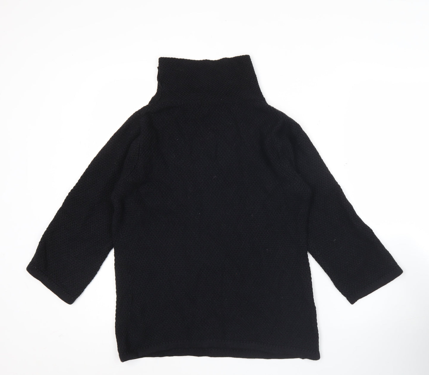 Boden Women’s Black Wool Cotton Roll Neck Jumper Size 14