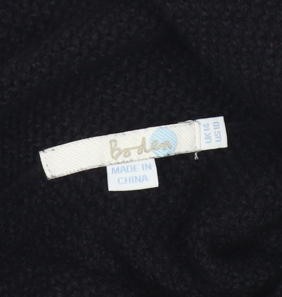 Boden Women’s Black Wool Cotton Roll Neck Jumper Size 14