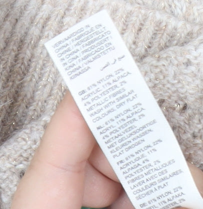 Fat Face Women’s Beige Alpaca Blend Open-Knit Jumper Size 10