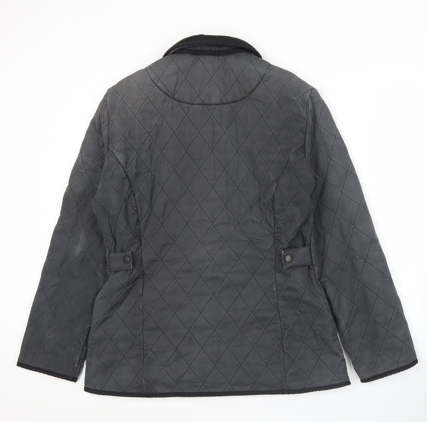 Barbour Women Black Quilted Jacket Size 10 Mid-Length Outdoor