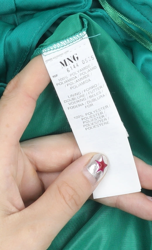 MNG Women’s Green Halter A-Line Midi Party Dress XS