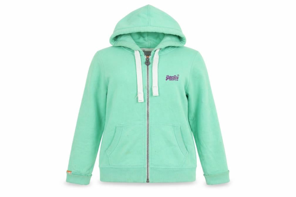 Womens UK Size M Regular Superdry Green Cotton Blend Jacket