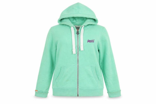 Womens UK Size M Regular Superdry Green Cotton Blend Jacket