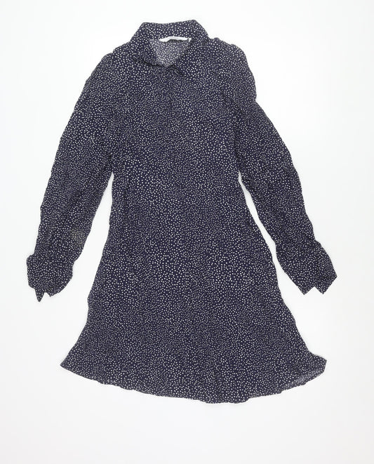 & Other Stories Women’s Blue Polka Dot Long Sleeve Shirt Dress Size 8