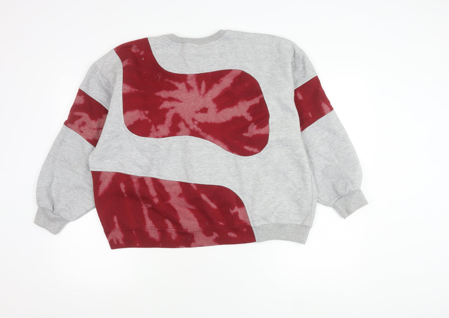 Nike Mens Grey Red Graphic Logo Sweatshirt L Pullover Retro Sports