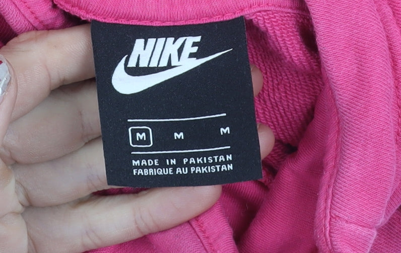 Nike Women’s Pink Hoodie Medium Pullover Sweatshirt Cotton Blend