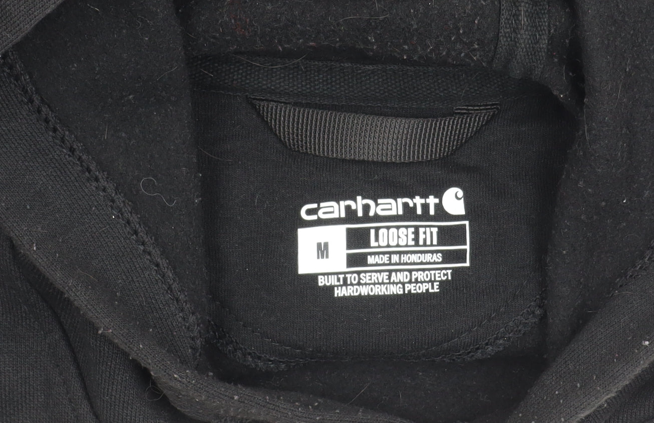 Carhartt Men’s Black Loose Fit Pullover Hoodie M Cotton Blend