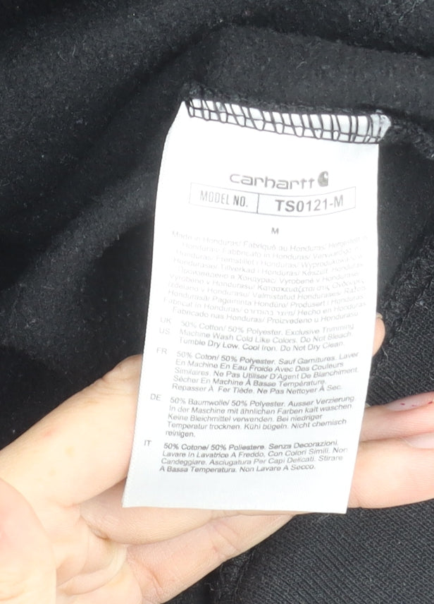 Carhartt Men’s Black Loose Fit Pullover Hoodie M Cotton Blend