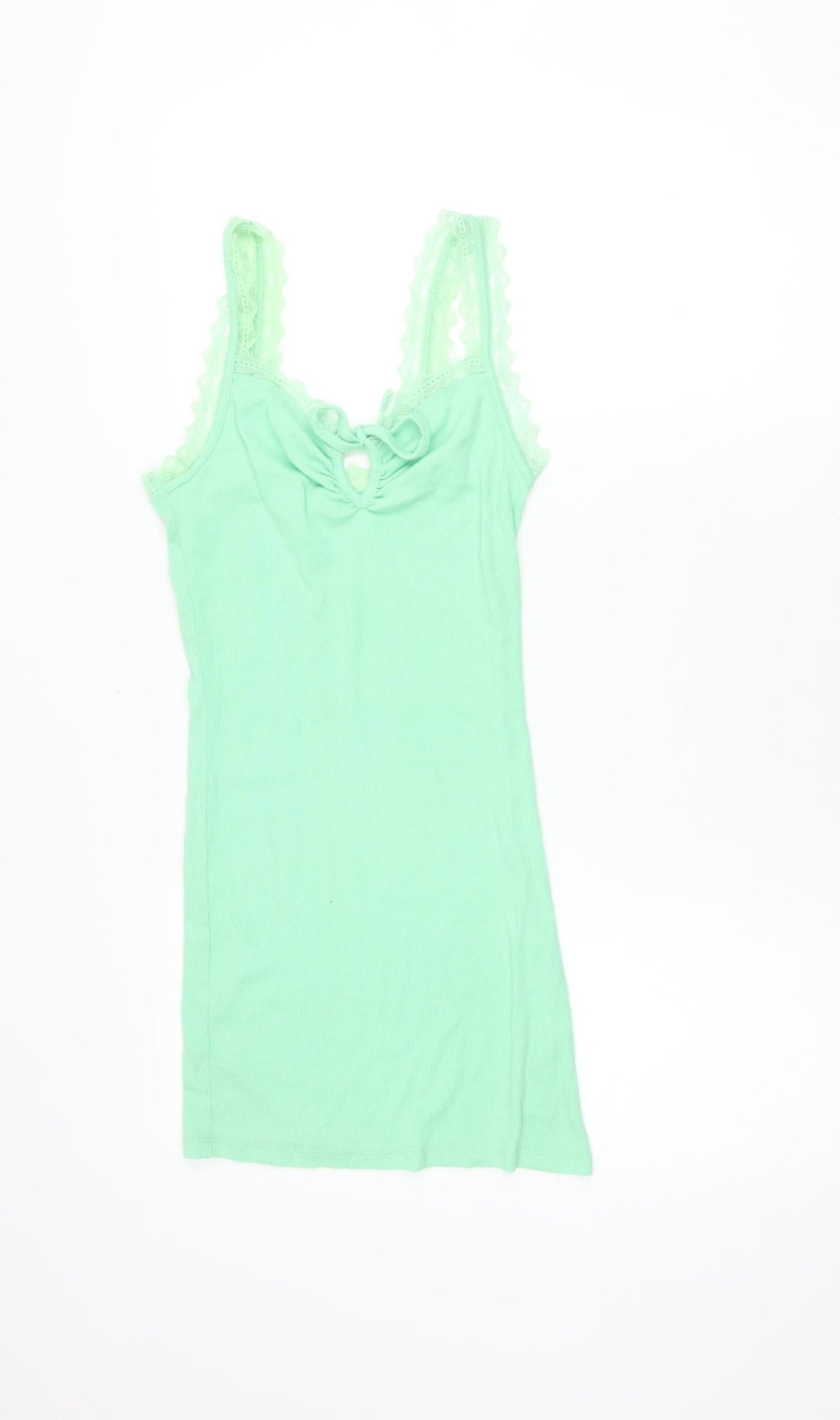 Urban Outfitters Women’s Green Lace Trim XS Slip Mini Dress