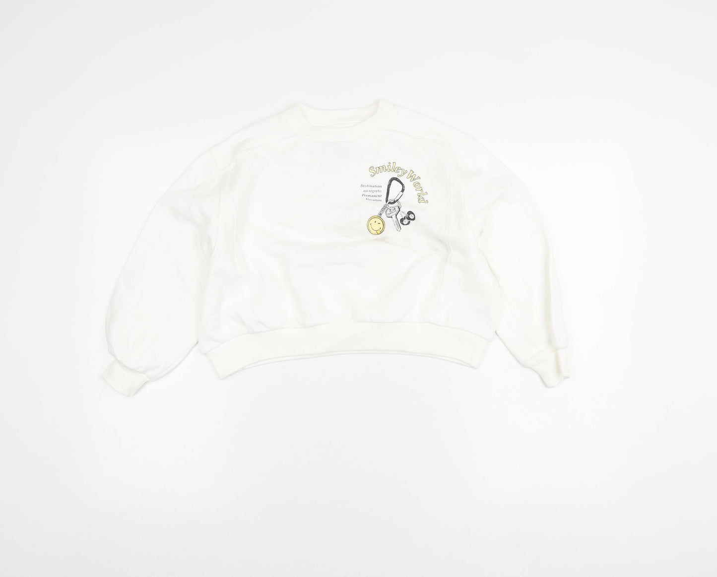 Marks & Spencer Girls White SmileyWorld Graphic Pullover Sweatshirt 6-7Y