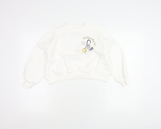 Marks & Spencer Girls White SmileyWorld Graphic Pullover Sweatshirt 6-7Y