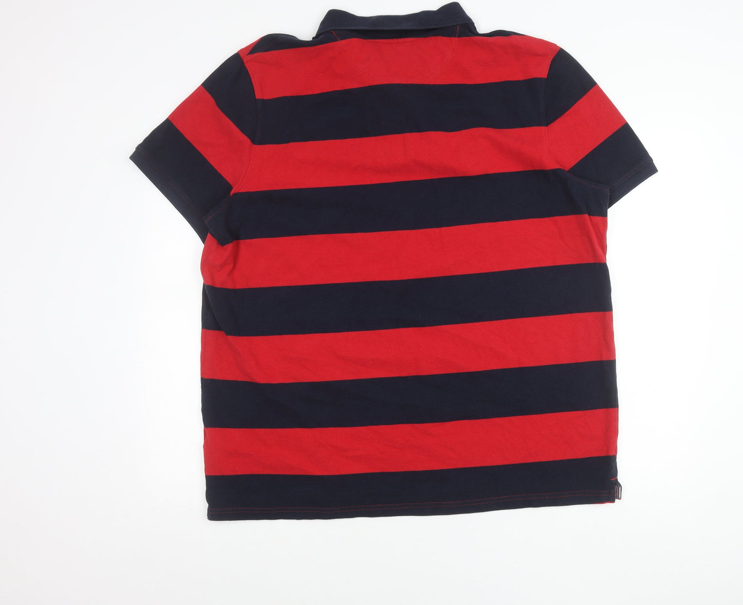 Timberland Men’s Red Blue Striped 3XL Polo Shirt Casual Cotton