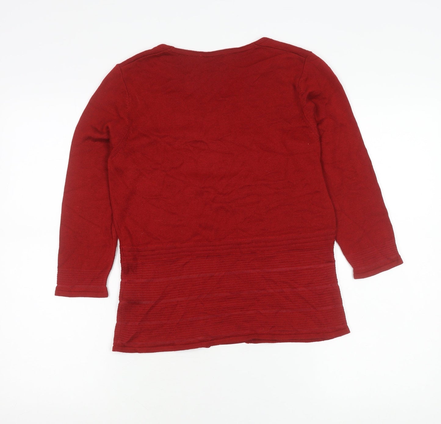 Marks and Spencer Women Red Cardigan Size 10 V-Neck Knit