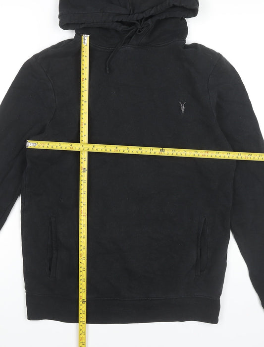 AllSaints Mens Black Small Pullover Hoodie Cotton Regular Fit