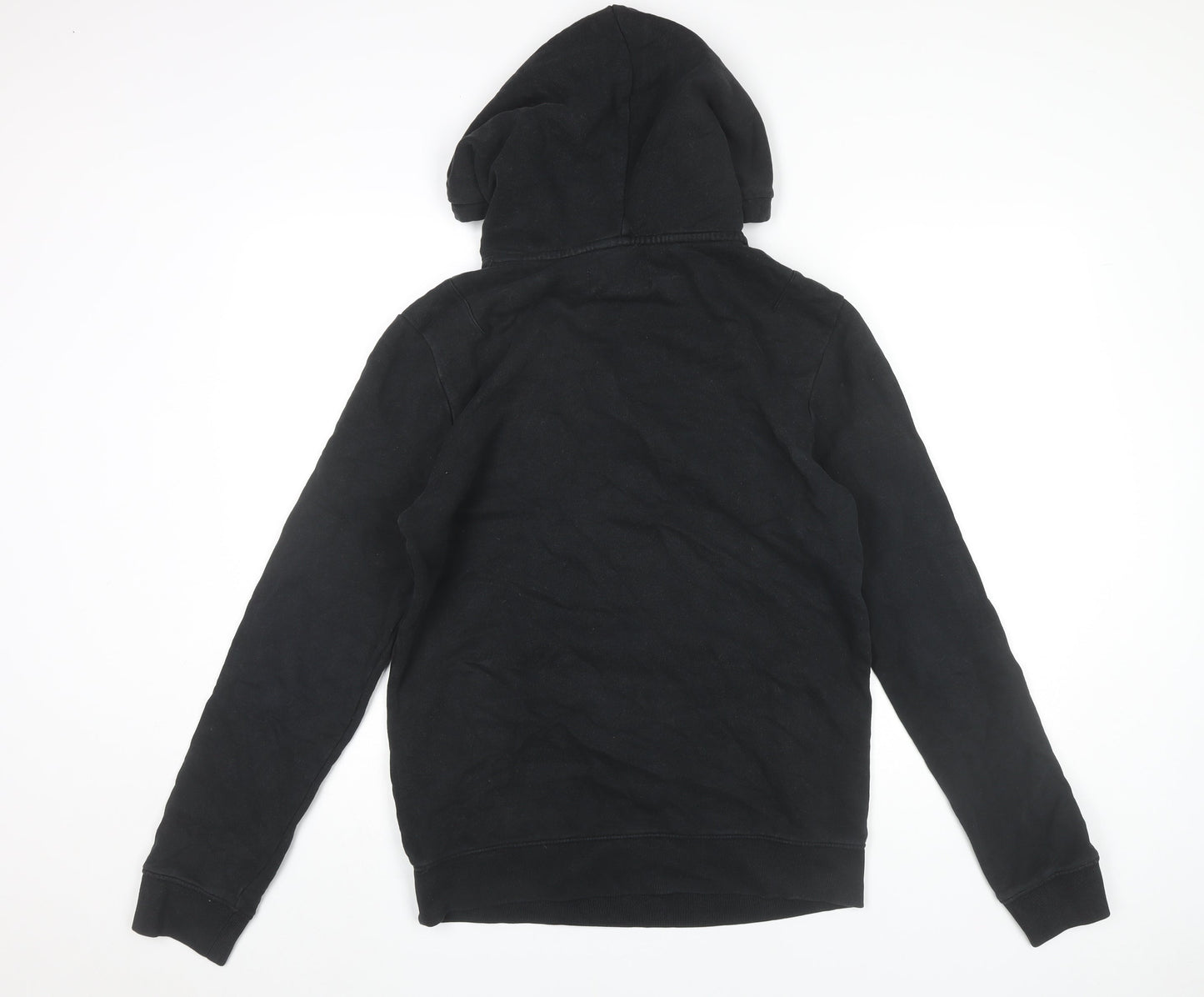 AllSaints Mens Black Small Pullover Hoodie Cotton Regular Fit