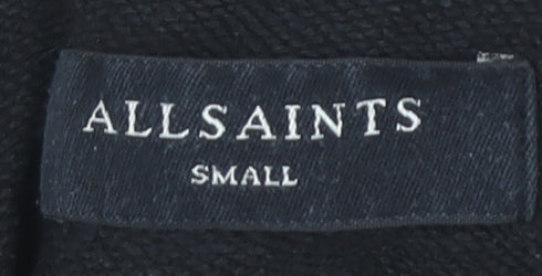 AllSaints Mens Black Small Pullover Hoodie Cotton Regular Fit