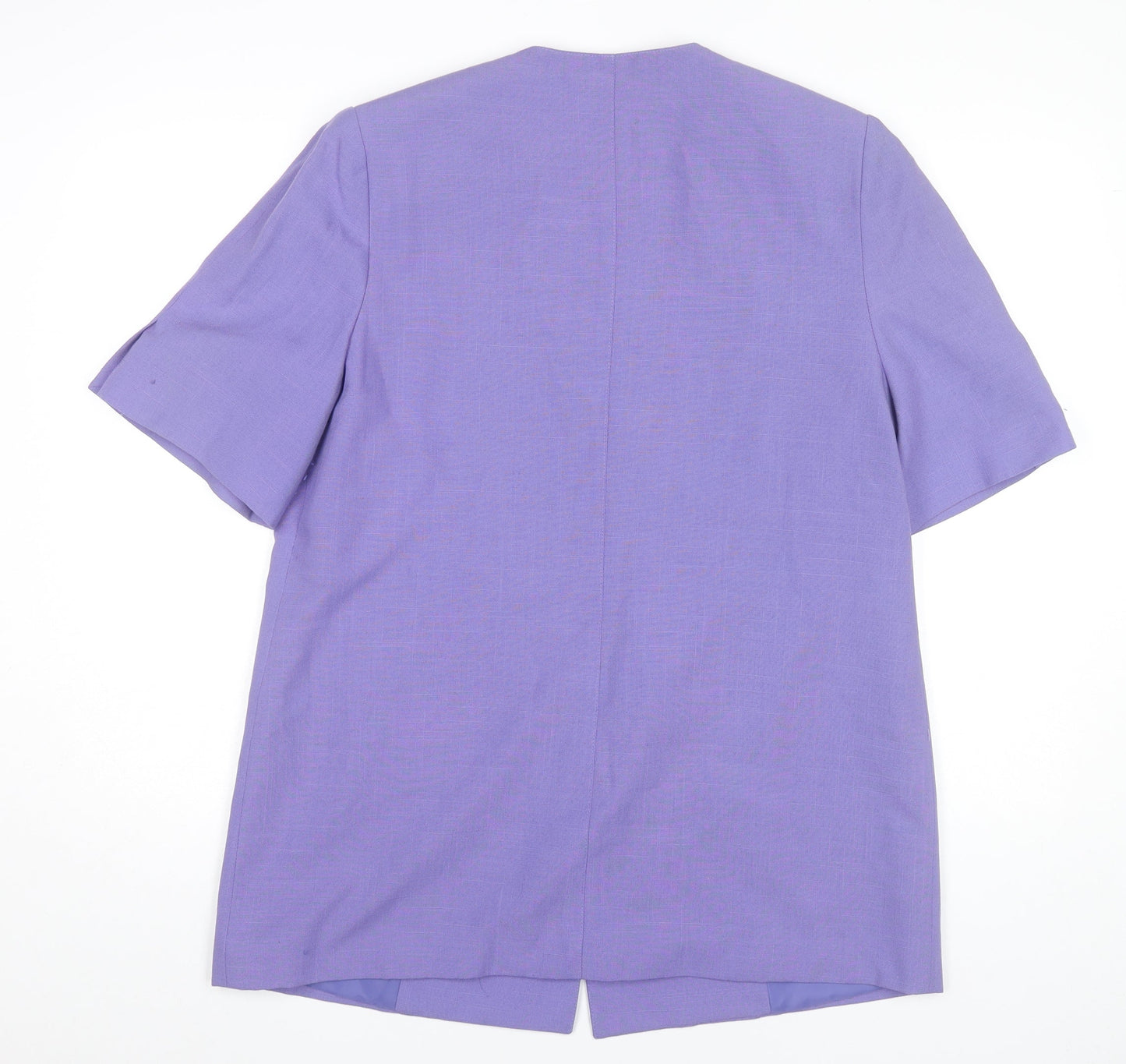 Elvi Women’s Purple Blazer Size 16 Short Sleeve Buttoned Jacket