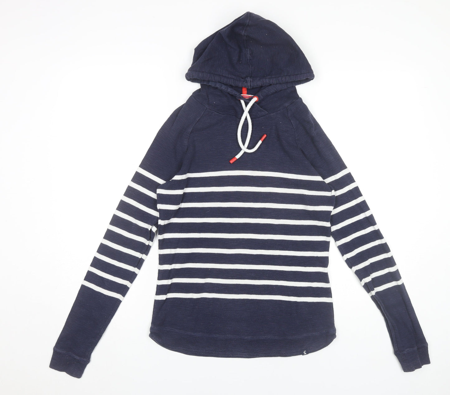 Joules Women’s Blue Striped Cotton Hoodie UK 12 Regular Fit