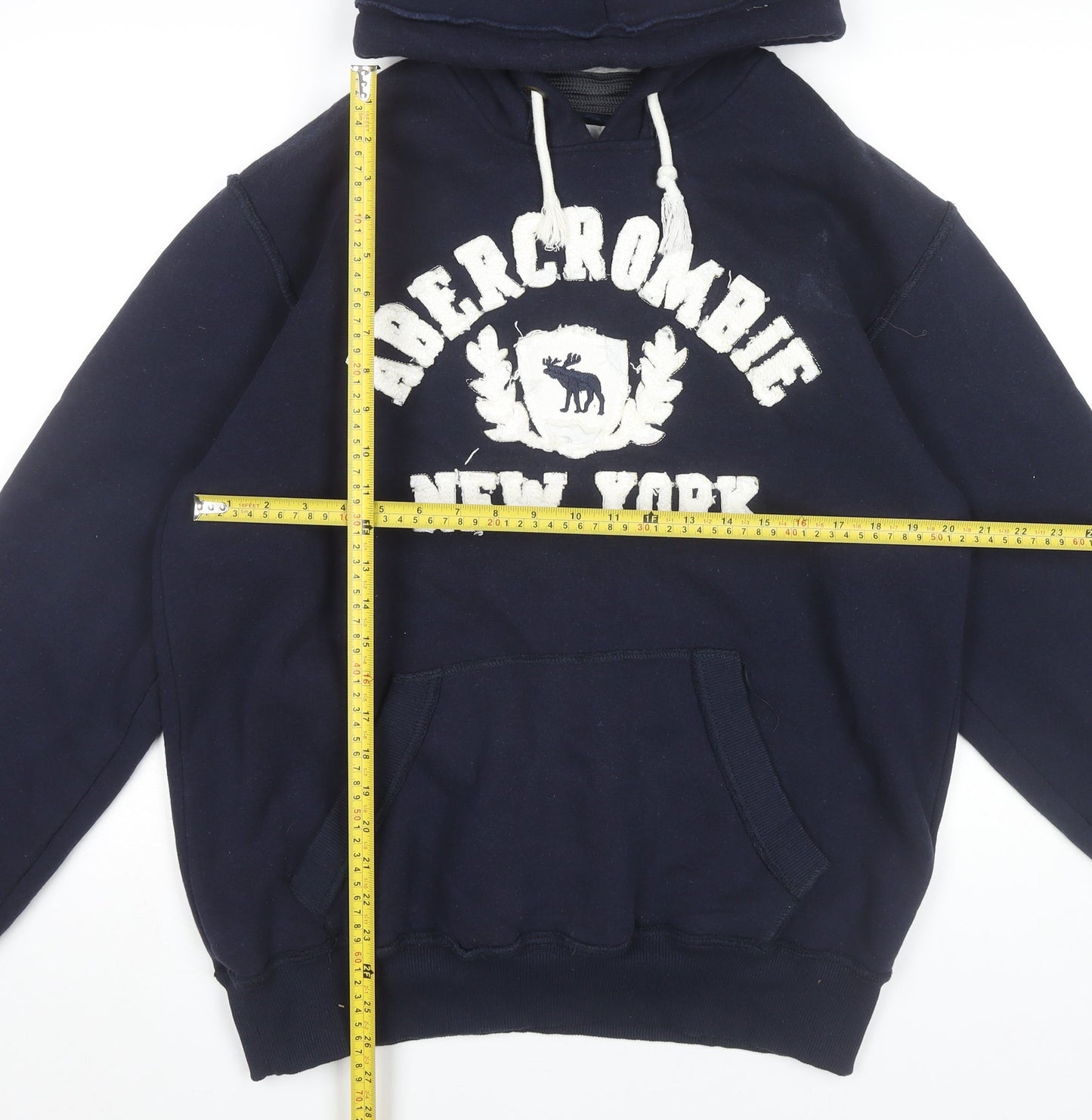 Abercrombie & Fitch Men’s Blue Pullover Hoodie 2XL Logo Graphic