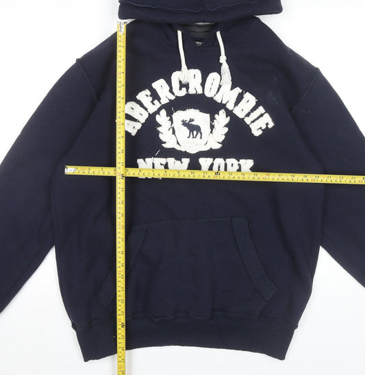 Abercrombie & Fitch Men’s Blue Pullover Hoodie 2XL Logo Graphic