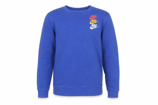 Nike Boys Blue Pullover Sweatshirt M 10-11Y Long Sleeve Logo Graphic