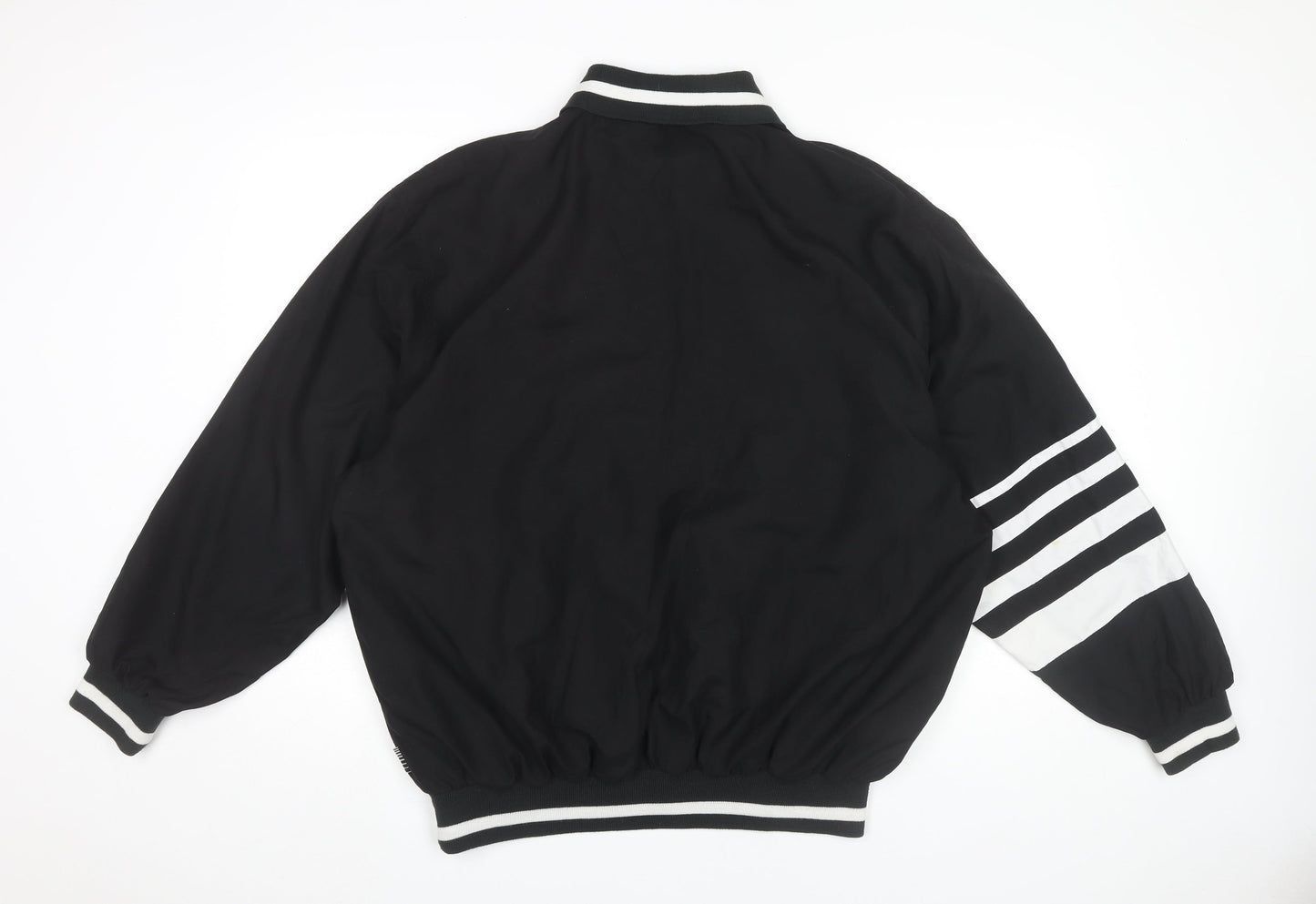 FADE Men's Black Medium 1/4 Zip Basic Jacket with Stripes