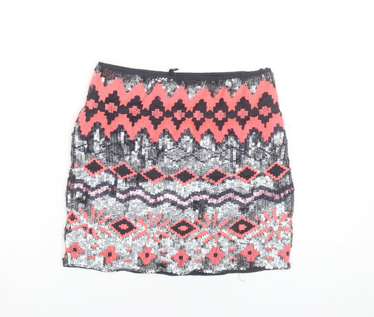 Superdry Womens Multicoloured Sequin Short Pencil Skirt S