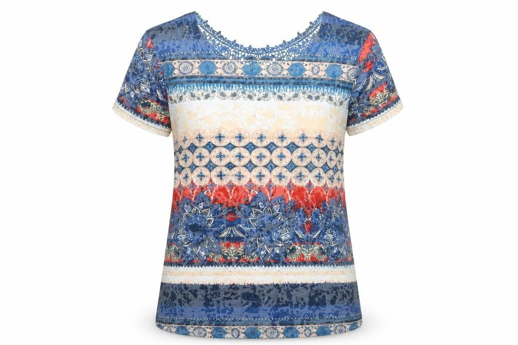 Just Elegance Womens Multicoloured Scoop Neck Tunic T-Shirt S