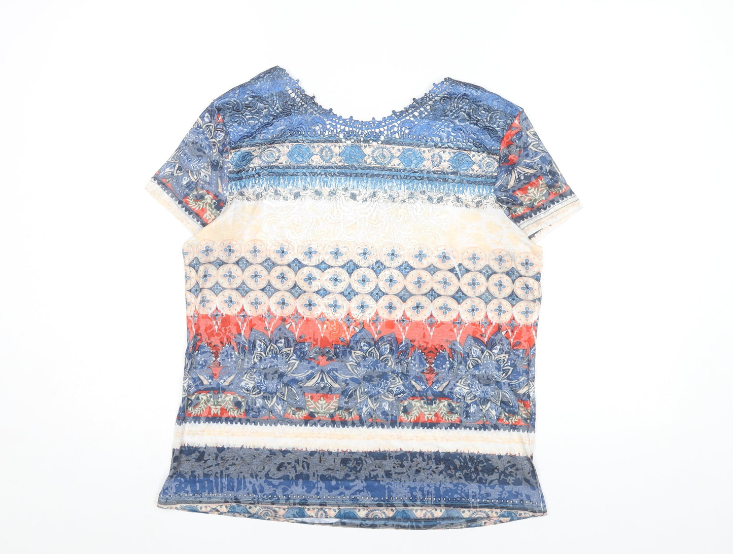 Just Elegance Womens Multicoloured Scoop Neck Tunic T-Shirt S