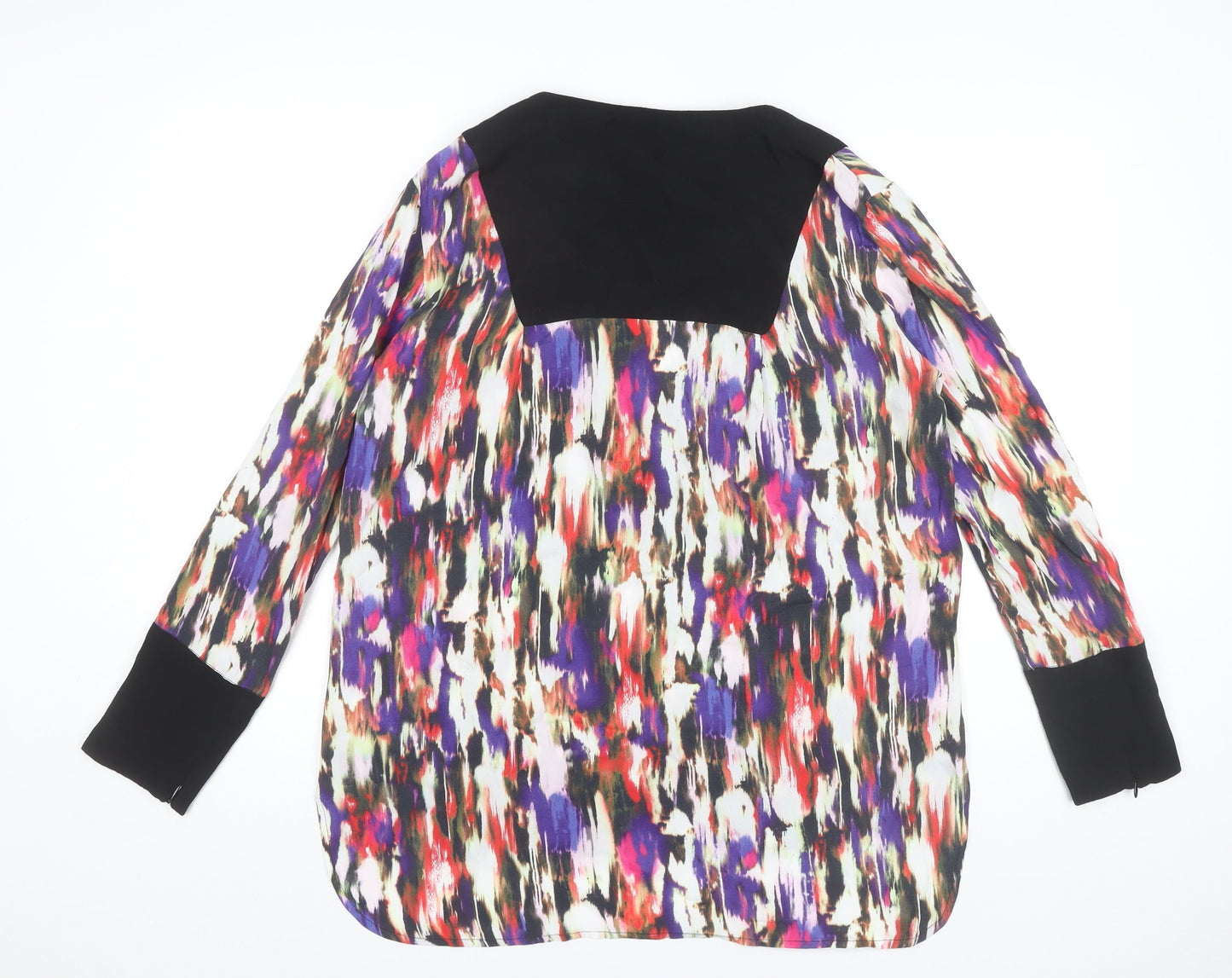 French Connection Womens Multicoloured Size 12 Viscose Long Sleeve Tunic Blouse