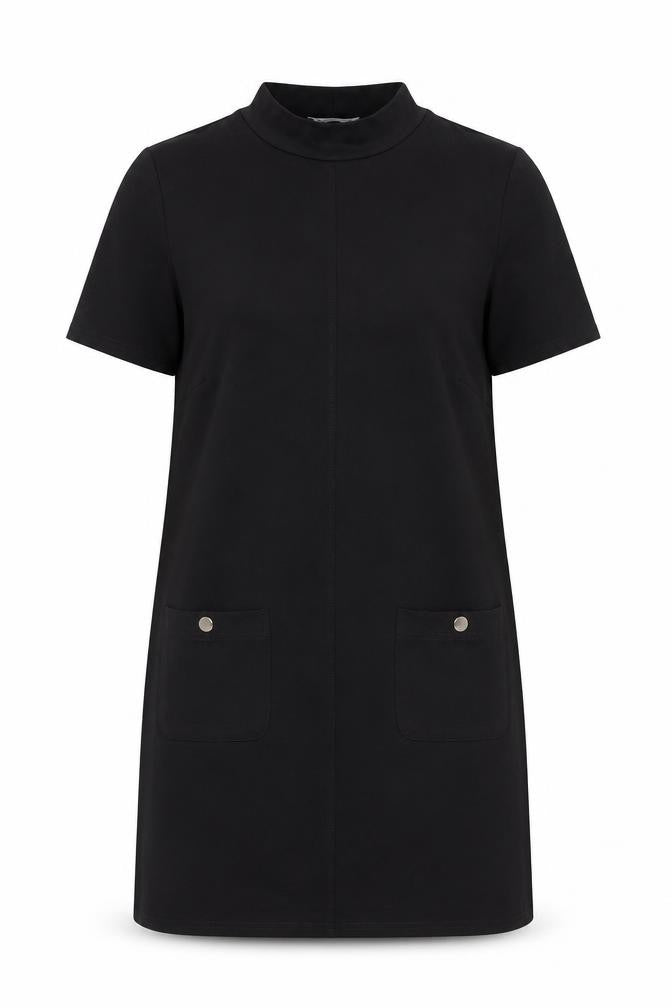 Et Vous Womens Black Size 12 Shift Dress Short Sleeve Workwear