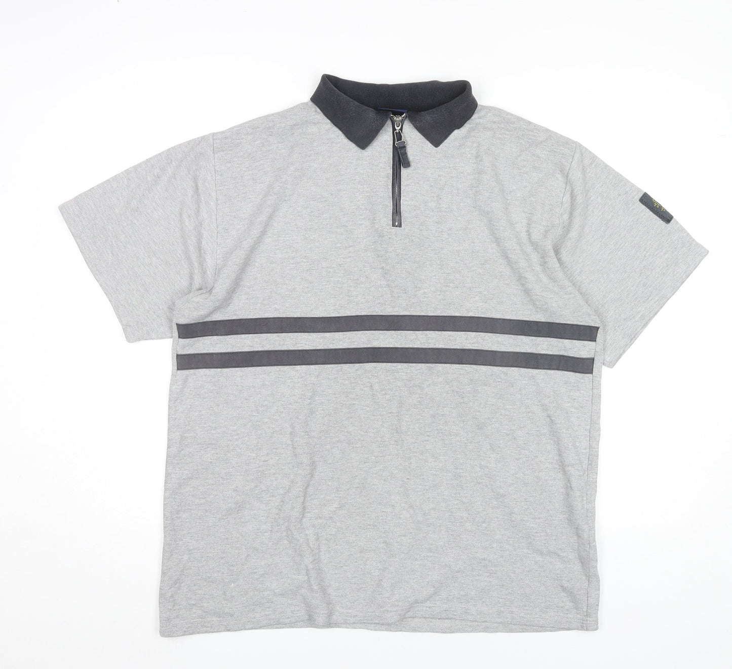 Off Shore Equipment Men’s Grey Polo Shirt L Vintage Zip Collar