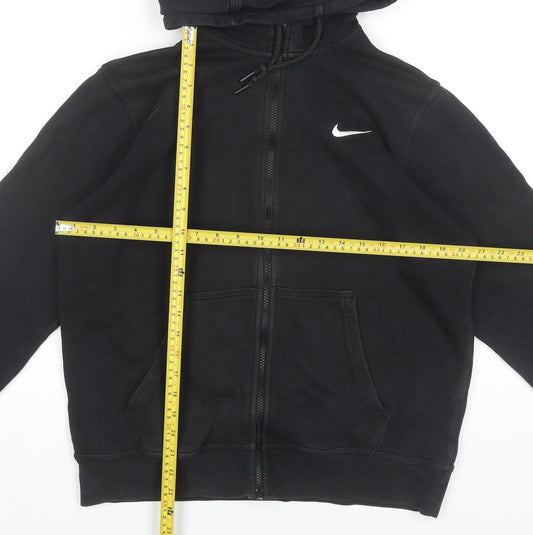 Nike Men’s Black Full Zip Hoodie L Cotton Blend Sportswear