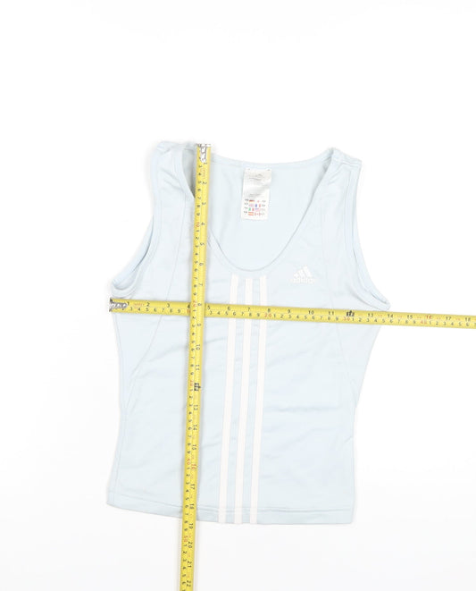 Adidas Womens Blue Tank Top Size 10 Scoop Neck Activewear