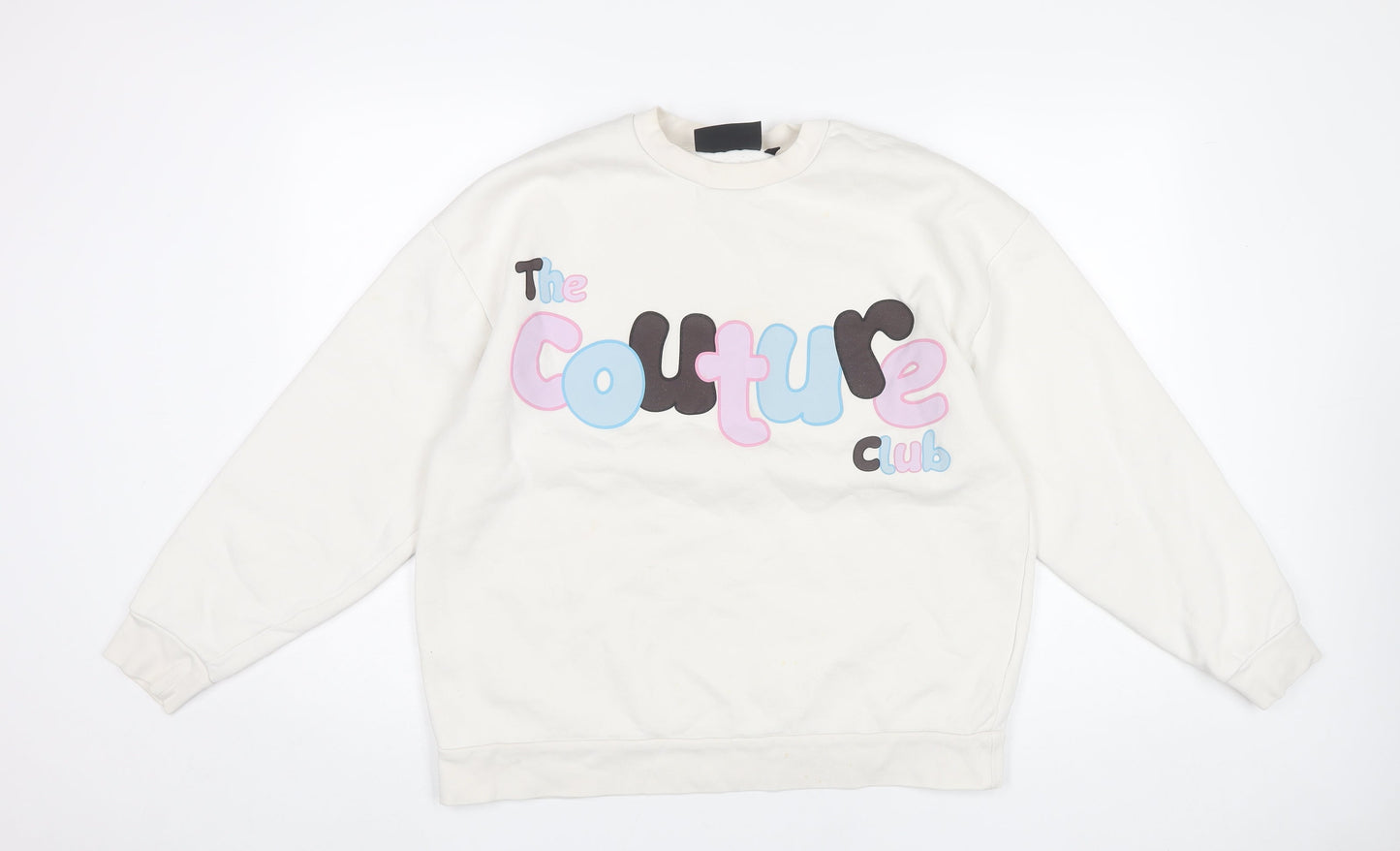 The Couture Club Women’s Ivory Sweatshirt UK 8 Cotton Blend