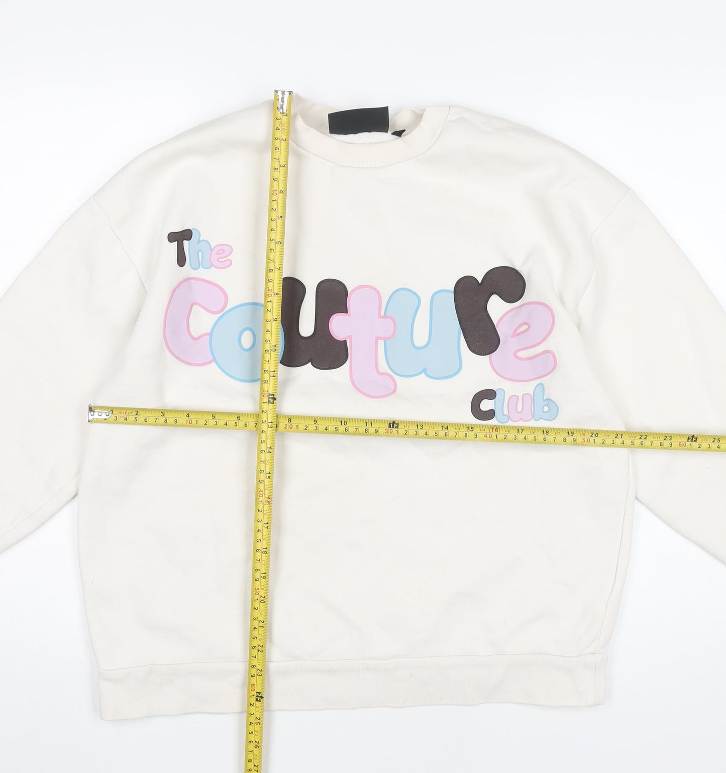 The Couture Club Women’s Ivory Sweatshirt UK 8 Cotton Blend