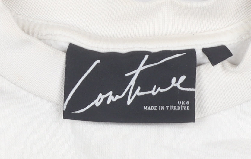 The Couture Club Women’s Ivory Sweatshirt UK 8 Cotton Blend