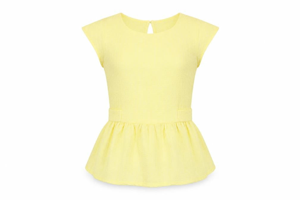 Miss Selfridge Women’s Yellow Peplum Sleeveless Blouse UK 8
