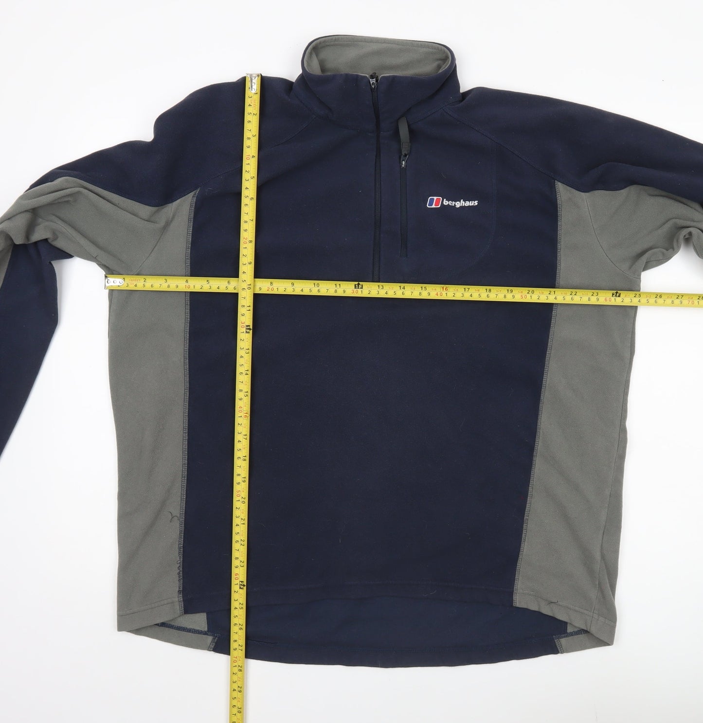 Berghaus Mens XL Blue Grey Fleece 1/2 Zip Sweatshirt Outdoor Hiking