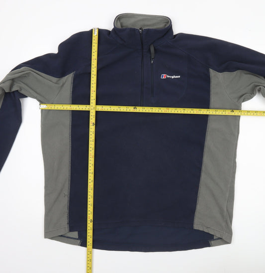 Berghaus Mens XL Blue Grey Fleece 1/2 Zip Sweatshirt Outdoor Hiking