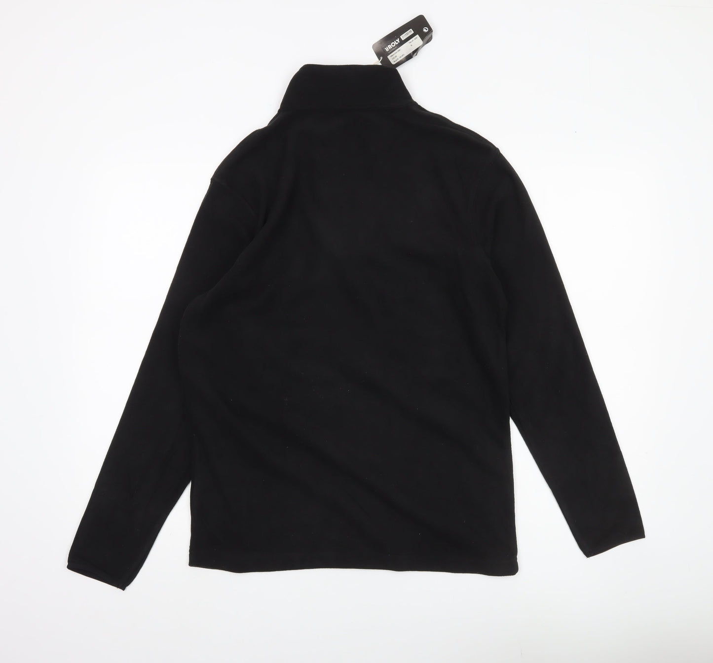 Roly Men’s Black Small Fleece Pullover Sweatshirt 1/2 Zip Mock Neck