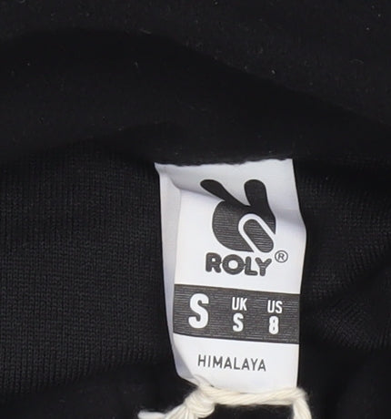 Roly Men’s Black Small Fleece Pullover Sweatshirt 1/2 Zip Mock Neck