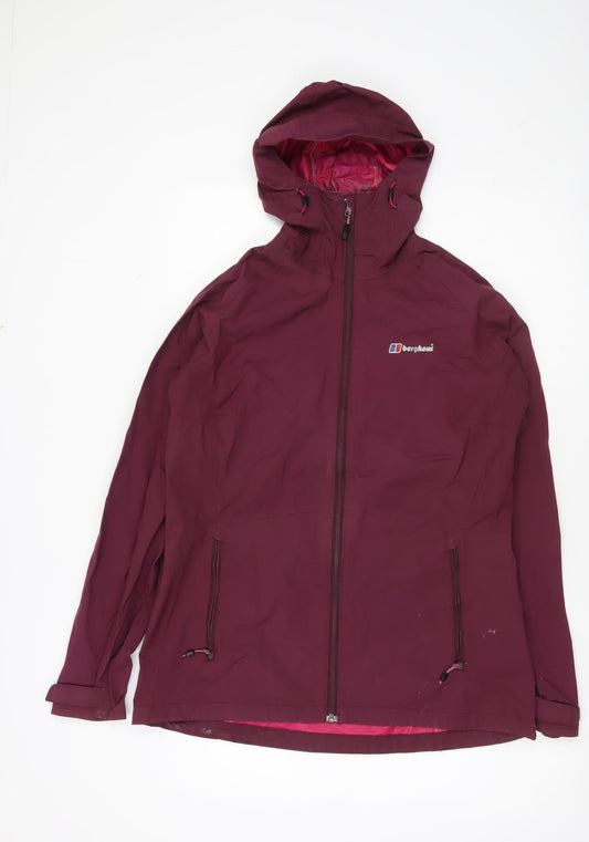 Berghaus Womens Purple Waterproof Rain Jacket UK 14 Hooded Outdoor Coat