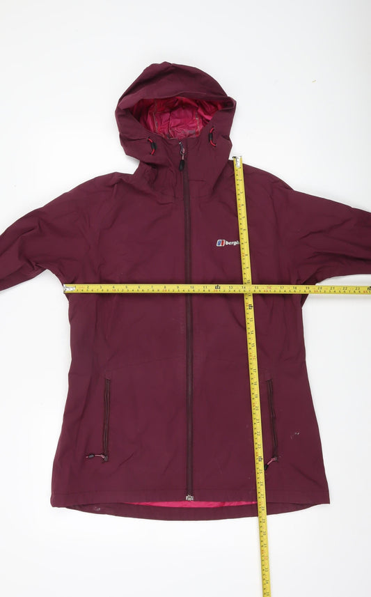 Berghaus Womens Purple Waterproof Rain Jacket UK 14 Hooded Outdoor Coat