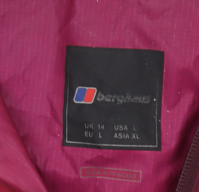 Berghaus Womens Purple Waterproof Rain Jacket UK 14 Hooded Outdoor Coat