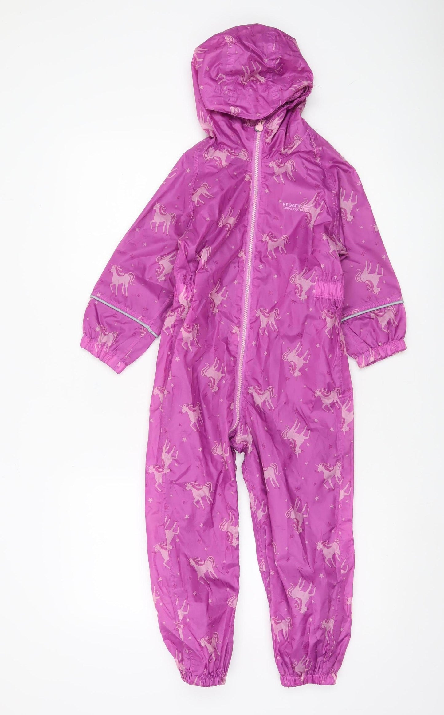 Regatta Girls Pink Unicorn Snowsuit Waterproof Hooded All-in-One 6 Years